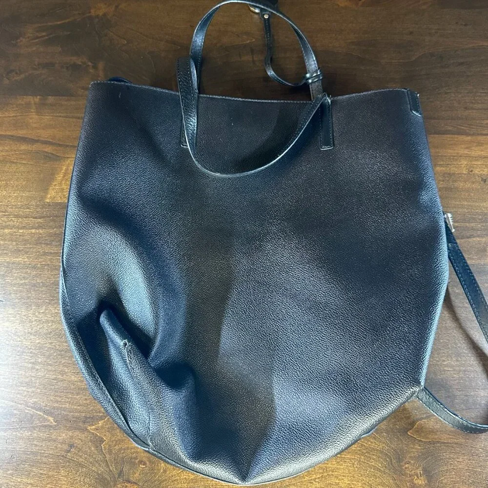 MICHAEL Michael Kors Hayley Large Convertible Tote & Zip Pouch - Black Leather - Picture 2 of 12